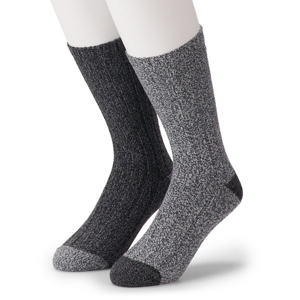 Cuddl Duds Socks For Men 2Pack Twist Ribbed Crew Socks