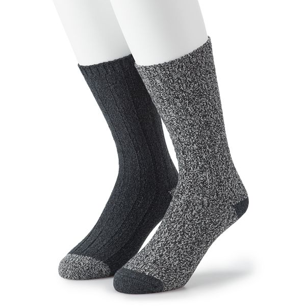 Cuddl Duds Socks For Men 2Pack Twist Ribbed Crew Socks