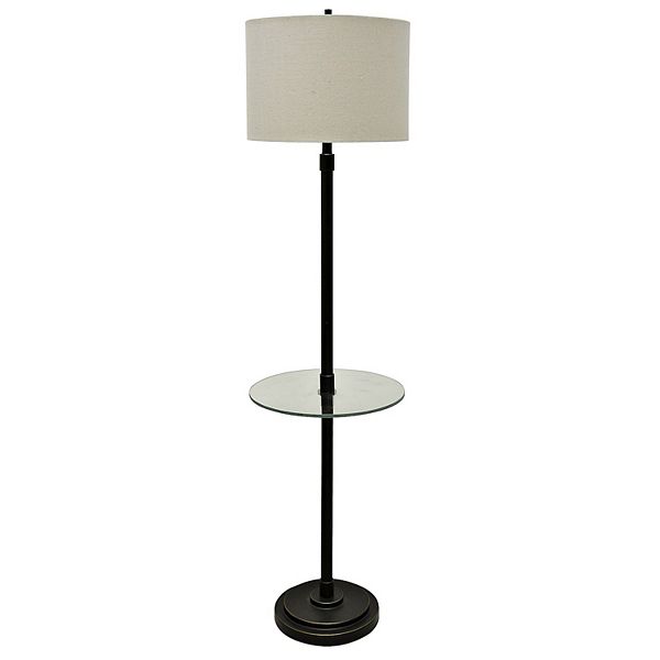 61" 3-way Madison Floor Lamp Glass Table Bronze - StyleCraft