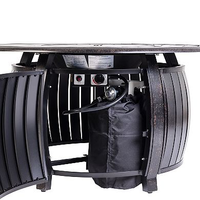 Fire Sense Grand Cooper Alum Round LPG Fire Pit