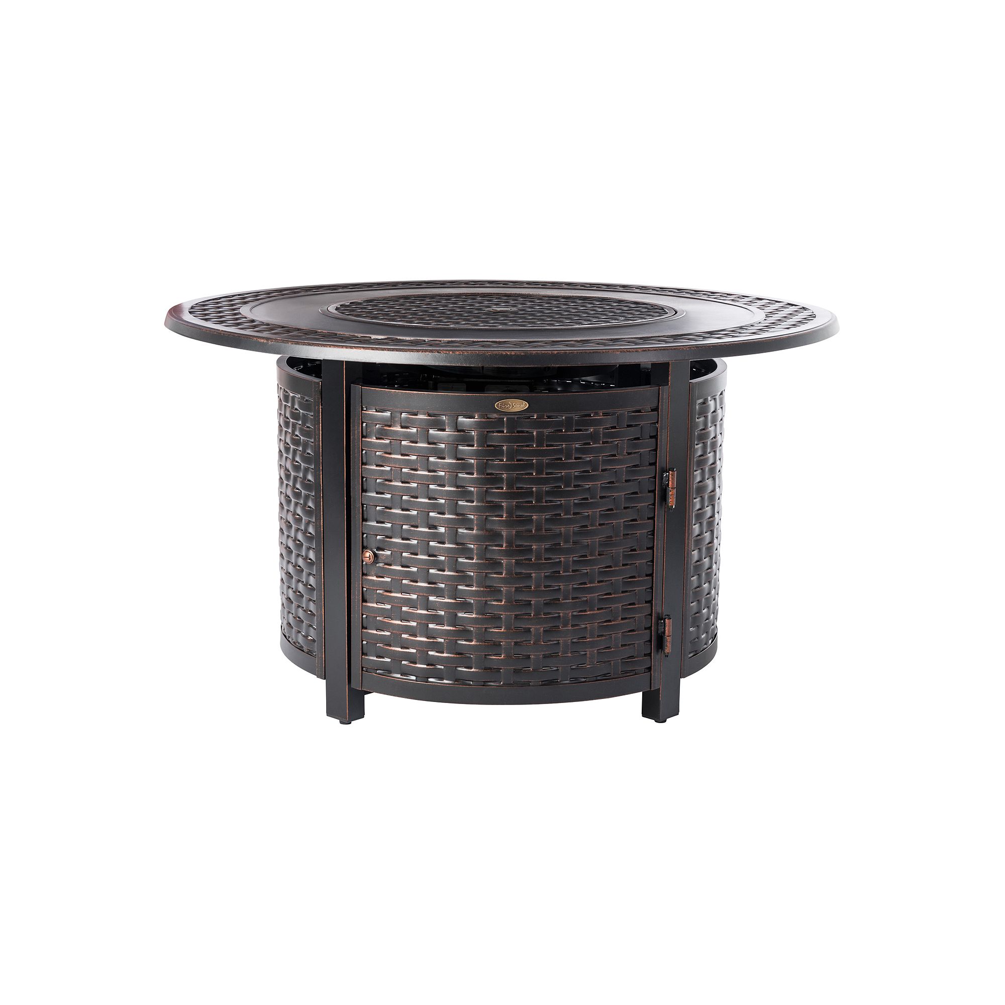 Fire Sense Bellante Woven Propane Fire Pit, Brown