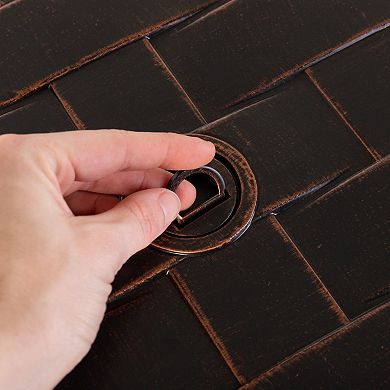 Perissa Faux Woven Round Propane Fire Pit