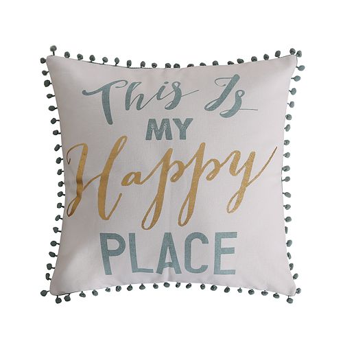 Olympia "This is My Happy Place" Throw Pillow