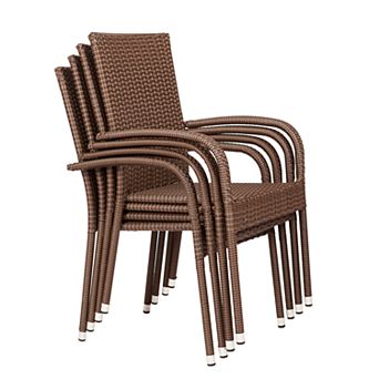 Patio Sense Morgan Outdoor Wicker Chair 4 pc Set