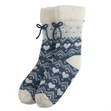 Women's LC Lauren Conrad Heart Sherpa-Lined Slipper Socks