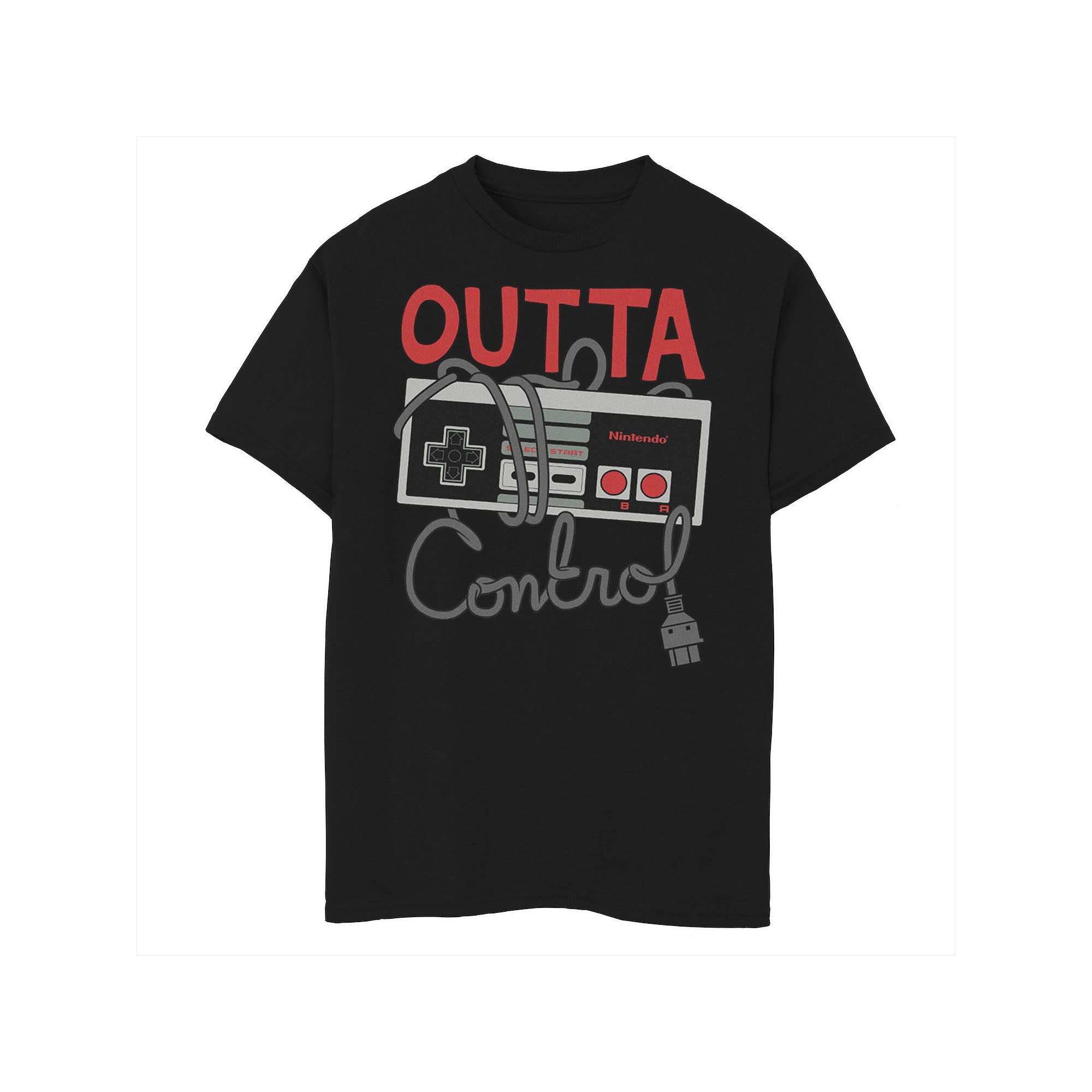 Boys 8-20 Nintendo Outta Control Tee, Boys, Size: XS, Black
