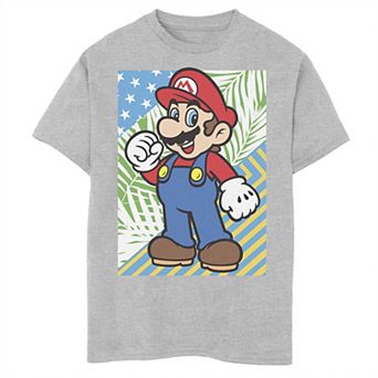 Boys 6-20 8-20 Nintendo Mario Flag Graphic Tee