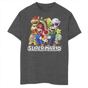 Boys 8 20 Nintendo Super Mario Full Cast Group Shot Classic Performance Tee - classic mario shirt roblox