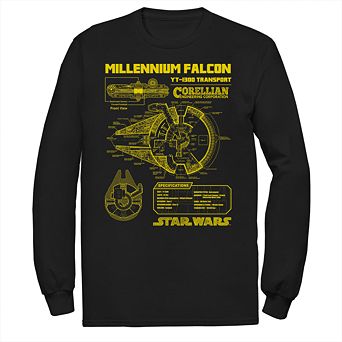 Men's Star Wars Falcon Schematic Graphic Tee