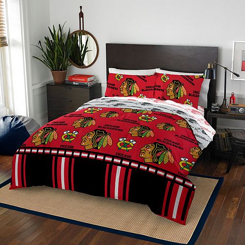 Chicago Blackhawks Nhl Full Bedding Set By Northwest