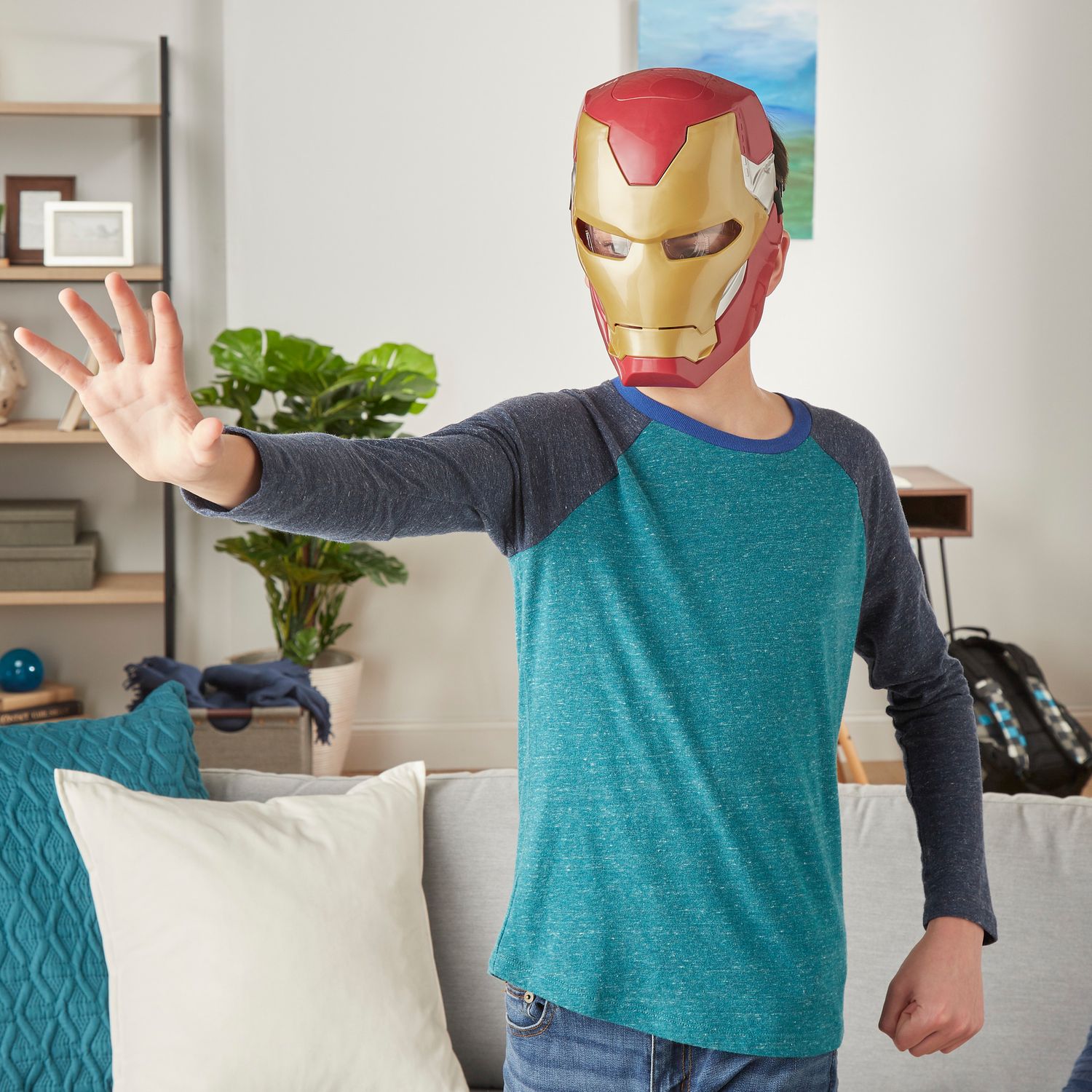 thumbnail image 2 of Marvel Avengers Iron Man Flip FX Mask - Light-Up Role Play Mask For Kids Costume Dress Up 2 of 14