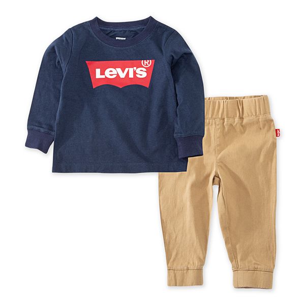 Baby Boy Levi's 12M-24M Long Sleeve T-Shirt and Jogger Pants 2-Piece Set