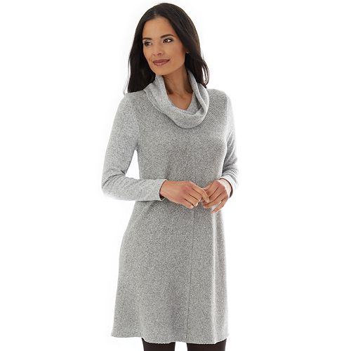 Women's Apt. 9® Long Sleeve Cowl Mitered Rib Swing