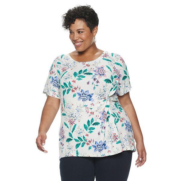 Plus Size Croft & Barrow® Knot-Front Top