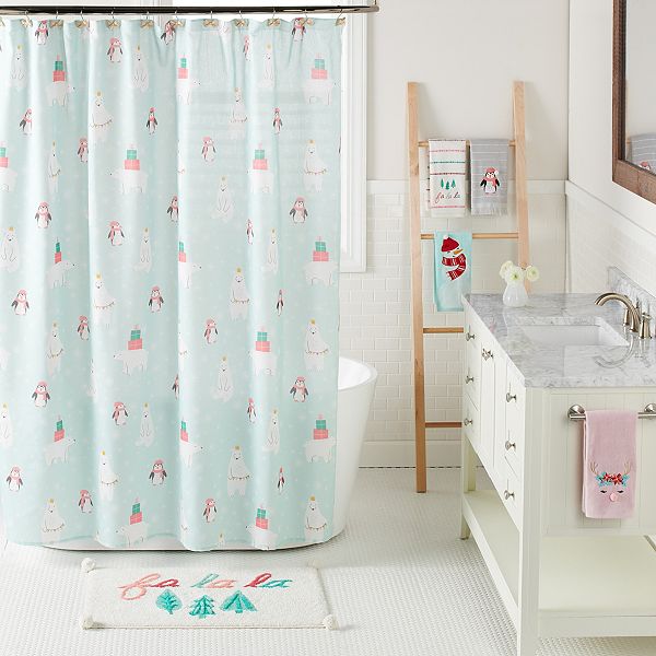 LC Lauren Conrad Snow Buddies Shower Curtain