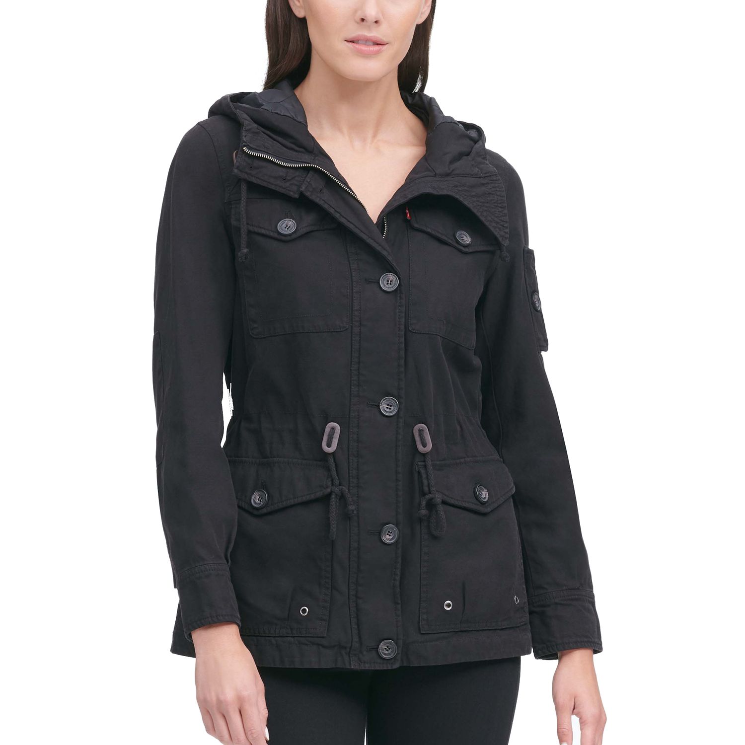 hooded twill jacket womens