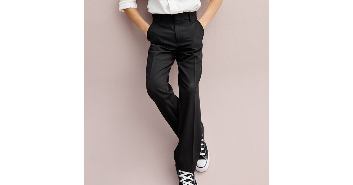 boys black dress pants T.O. Collection Boys Flat Front Dress Pants Black / 16 Verona