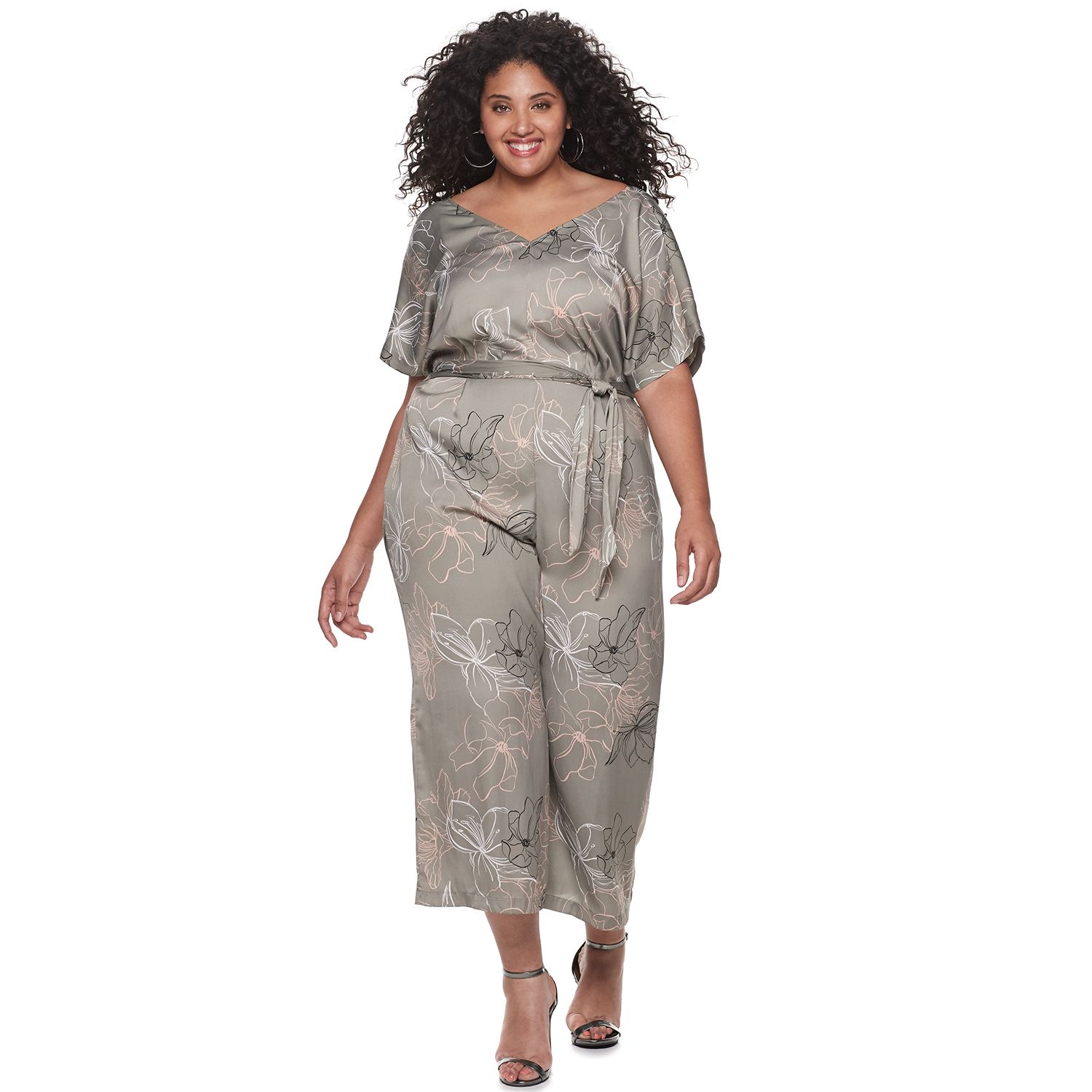 plus size satin jumpsuit