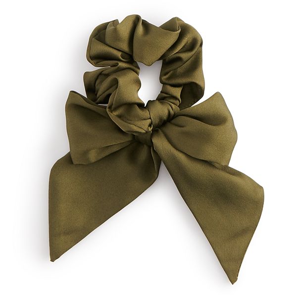 Solid Green Bow Scrunchie