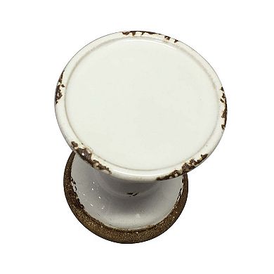 Everyday Decor XS White Ceramic Pillar Holder