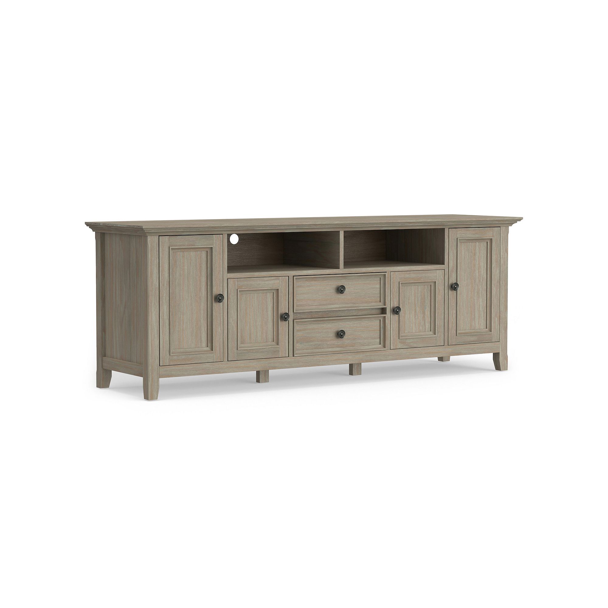 Simpli Home Amherst TV Stand, Distressed Gray