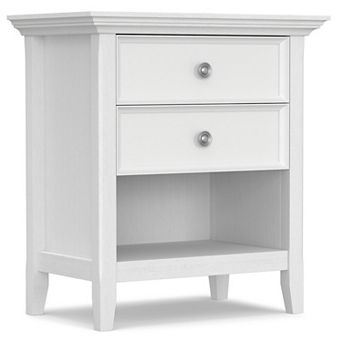 Simpli Home Amherst Solid Wood Transitional Bedside Nightstand Table