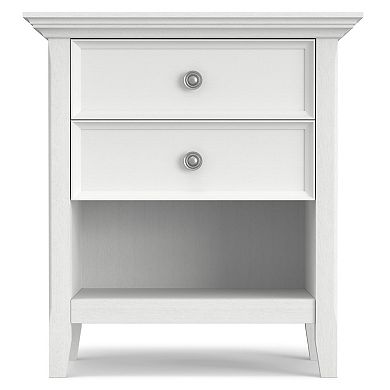 Simpli Home Amherst Solid Wood Transitional Bedside Nightstand Table