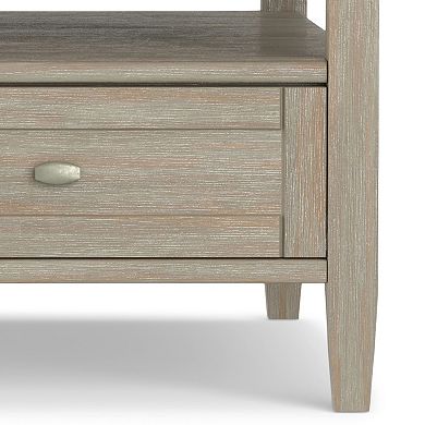 Simpli Home Warm Shaker Solid Wood Square Rustic Coffee Table