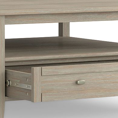 Simpli Home Warm Shaker Solid Wood Square Rustic Coffee Table