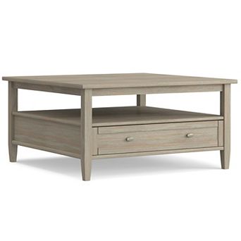 Simpli Home Warm Shaker Solid Wood Square Rustic Coffee Table