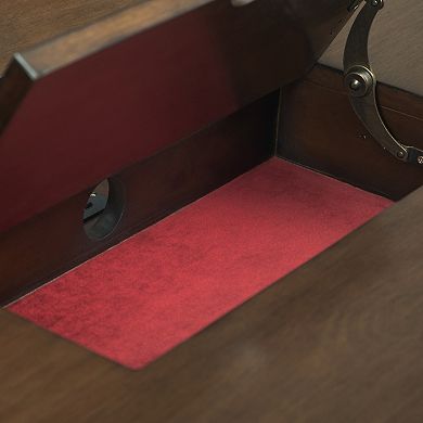 Simpli Home Rylie Solid Wood Contemporary Desk - Natural Aged Brown