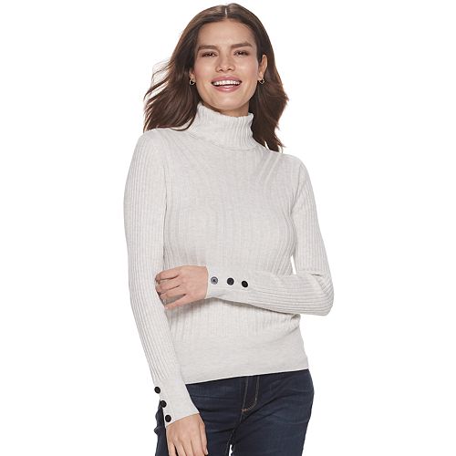 Women's Apt. 9® Transfer Rib Turtleneck Sweater