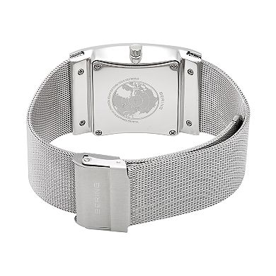 Men's Slim Solar Stainless Steel Tank Mesh Watch