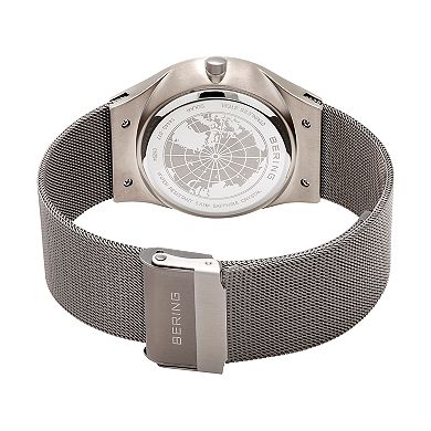 Men's Slim Solar Stainless Case Mesh Strap Watch