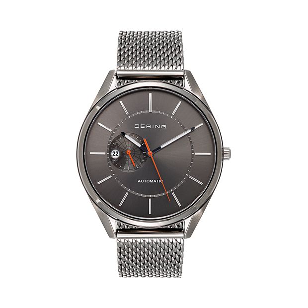 BERING Men's Automatic Gunmetal Stainless Steel Mesh Watch - 16243-377