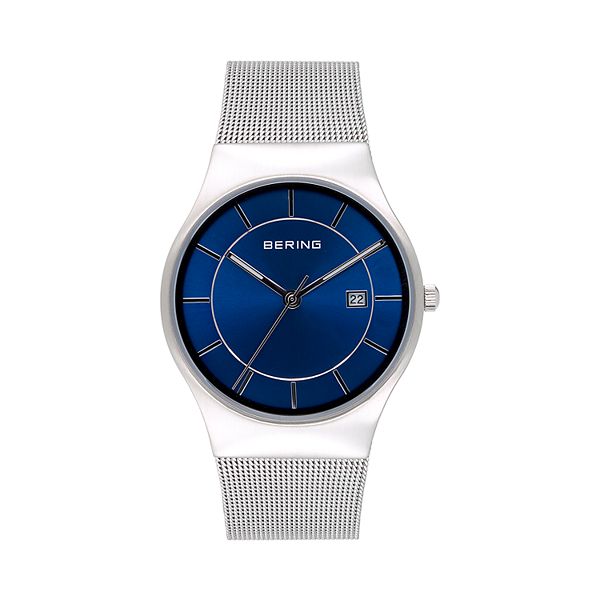 Mens BERING BERING Men's Classic Stainless Steel Mesh Strap Watch