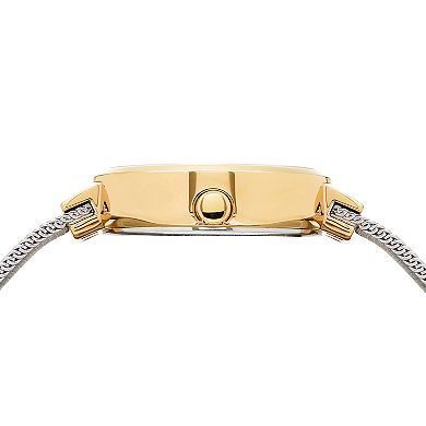 Women's Slim Solar Two Tone Mesh Strap Watch