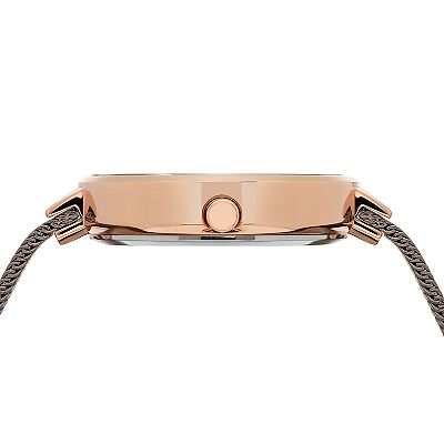 Women\'s Slim Solar Rose Gold Case Grey Mesh Watch Amazon.com: Bering Women main image 4