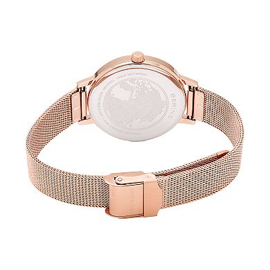 Women's Classic Rosegold Stainless Steel Mesh Strap Watch