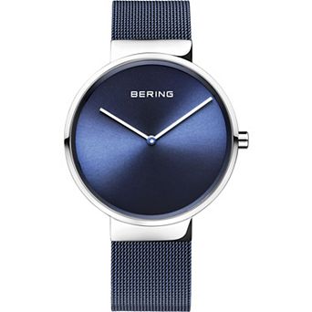Men's BERING Classic Stainless Steel Blue Mesh Watch