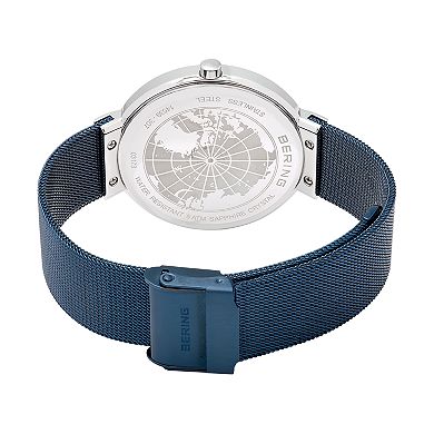 Men's BERING Classic Stainless Steel Blue Mesh Watch