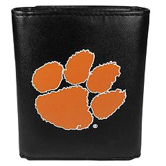 Men's Clemson University Tigers Billfold Black Leather Wallet