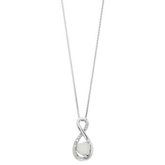 Gemminded Sterling Silver Gemstone Heart Infinity Pendant Necklace