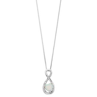 Gemminded Sterling Silver Gemstone Heart Infinity Pendant Necklace