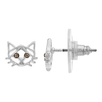 LC Lauren Conrad Cat Nickel Free Button Stud Earrings