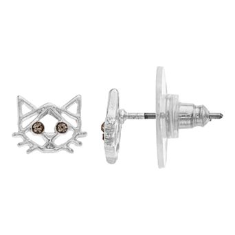LC Lauren Conrad Cat Nickel Free Button Stud Earrings