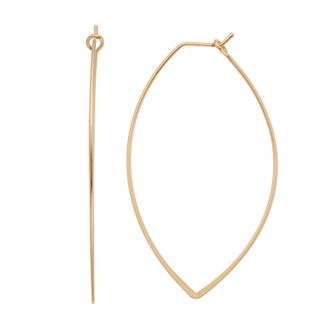 LC Lauren Conrad Pointed Nickel Free Oval Hoop Earrings