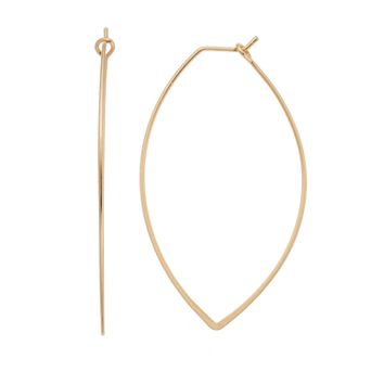LC Lauren Conrad Pointed Nickel Free Oval Hoop Earrings