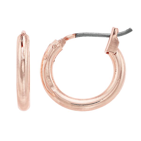LC Lauren Conrad Rose Gold Tone Nickel Free Hoop Earrings