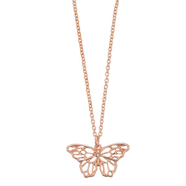 Coquette Style White Rose Flower Pendant Necklace Butterfly Tassel Alloy  Full Crystal Necklace - Temu